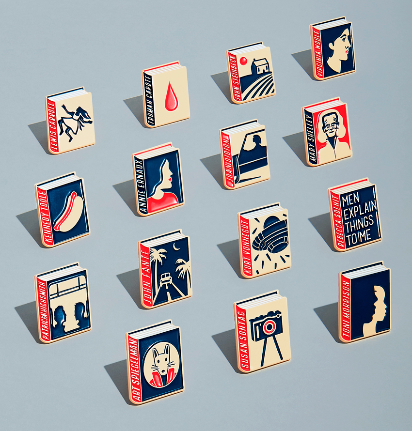 ჯუდი კაუფმანის ემალირებული სამკერდე ნიშნები - წიგნის მოყვარულთათვის